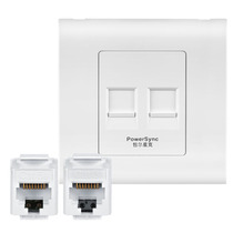 Baulsink PowerSync two-hole telephone voice network cable computer information socket type 86 panel