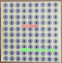 1 cm 1-9 digital coding label dumb silver waterproof date number sticker digital self-adhesive