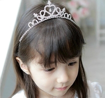  New girls  crown hairband childrens headdress diamond-set shiny rhinestone hair accessories little princess three-dimensional crown hairpin
