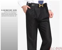 New middle-aged mens trousers free ironing mens suit pants old man thick high waist deep crotch dad pants spring and autumn models