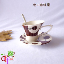 sunflower European style coffee cup Overseas creative oblique coffee cup Coffee color mood bone China set cup saucer spoon