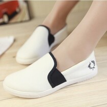 2022 Spring Sailor Shoes Women Han Edition Wave Student Shoes Flat Bottom Casual Shoes White Sneakers Working Shoes Cloth Shoes Single Shoes