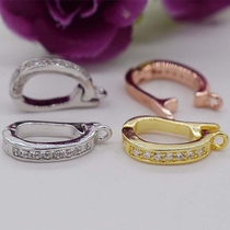 925 silver buckle with string of pearls necklace buckle joint Multi-row drill hand chain buckle connection buckle DIY material