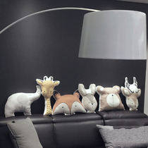 Nordic ins Danish cute animal sofa Pillow Doll Children Room-room Floating Window Decoration Photo Background
