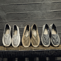 Chinese style Tang suit Hanfu national clothing youth cotton shoes mens linen Chinese linen shoes summer Zen shoes