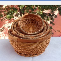 Liuchines Woven Bread Snacks Fruit Basket Creative Fruits Pan Dried Fruits Snack basket Eggs Blue