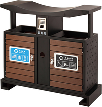 Stainless steel classification environmental protection trash can Shopping mall community with ashtray outdoor trash can recyclable peel box