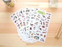 Meng cat attack stickers transparent kitten stickers a set of 6 catchy items into the cat diary paste hand account stickers