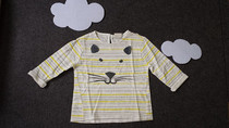 Has arrived in Spain ZARA childrens clothing new female baby tiger face inlaid striped long sleeve T-shirt 5643 503