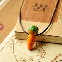 Jingdezhen ceramic jewelry jewelry carrot necklace simple fashion women hand-woven