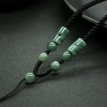 Hand-woven jade pendant lanyard jade hanging rope string jade pendant black red rope jade pendant 925 silver