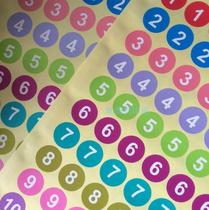 Spot Seven Color Round Digital Adhesive Label Paper 2CM Number Sticker Multicolored color non-stick customizable