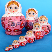 Yakrous hand painted business gift birthday gift basswood brand Russian set doll 10 layer 1071