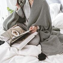 Export Nordic wind simple cotton sweet blanket decorated wool cover Pure cotton office single nap carpet