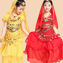 61 childrens belly dance costumes Childrens Indian dance costumes Kindergarten new practice clothes set girls