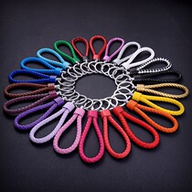 Hand-woven leather rope men and women fashionable car twine key buckle loin loin hatch remote key chain