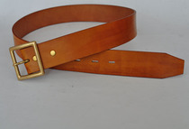Handmade belt buckle with Italian imported vegetable tanned leather head leather reservation