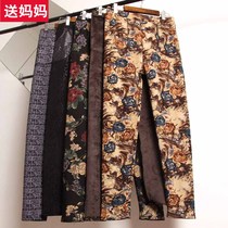 Add velvet padded middle-aged and elderly cotton pants non-down pants mother leggings womens winter wear thin high waist