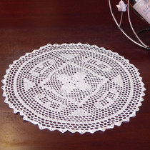 I love my house pure handmade crochet thin line placematters multi-purpose mat shooting props White diameter 30CM
