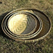 Handmade bamboo plaques fruit plate bamboo sieve fruit basket bamboo basket dustpan basket without holes drying
