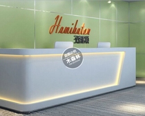 Eurostyle Baking Varnish Cashier Desk Counter Beauty Institute Front Desk Hotel Reception Desk Welcome Benttai Milk Tea Shop Bar with lamp