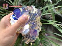 PET high temperature resistant imported sequins 5mm-77mm round edge hole mirror purple blue crystal sequins advanced beads