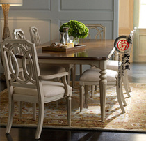 New American country solid wood table French Oak long dining table neoclassical dining table and chair combination dining table