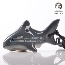 (Kindergarten Primary School Special Musical Instrument) Beginner Elegant Acarina Musical Instrument 4-hole Four-hole Model Ocarina Shark