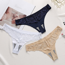 3-piece Ice Silk one piece of seamless thong womens T pants low waist temptation breathable underwear womens lace thin