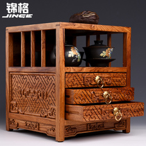 Flowers Pear Muer Tea Box Display Cabinet Solid Wood Storage Tea Box Containing Box Open Tea Tray Kung Fu Tea Tray Tea Tray