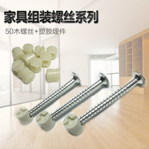 Furniture screw kit Cabinet table screw Wood furniture two-in-one screw Plastic wire mother