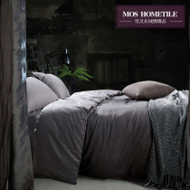 Foreign trade exports 80 400TC tribute satin solid color Egyptian long-staple cotton four-piece cotton simple bedding