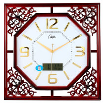  Kangba square Chinese retro style living room clock Big quartz clock Living room wall clock Mute clock wall clock