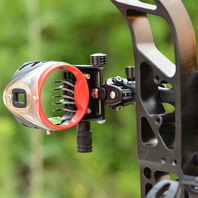 复合弓五针瞄准器反曲弓通用针瞄 弓箭瞄具带灯军兴微调瞄配件 飞_7折