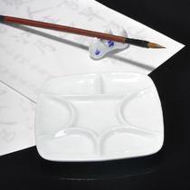 Ceramic watercolor palette for students with square seasoning plate gouache paint plate material plate Chinese painting seasoning board