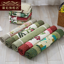 Quilted hand Patchwork cotton chair Mat non-slip living room fabric pastoral bedroom mat entrance entrance floor mat machine wash