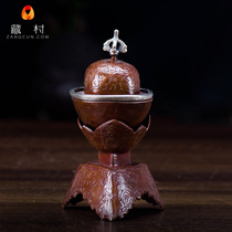 Gabala bowl Tibetan Buddhism red copper-plated carved tantric Buddhism Cranial Device Tantric supply Toba 11 5cm