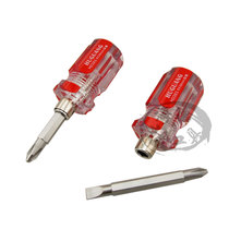 Shanghai-Guangzhou tools color bar handle dual-purpose screwdriver double screwdriver radish head cross-shaped screw batch short handle screwdriver
