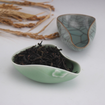 Longquan Celadon ceramics Lotus leaf tea Lotus tea Japanese tea ceremony accessories Kung Fu tea set Tea saucer Tea spoon Wake up tea