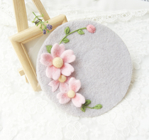 Sakura coasters Qian Sakura wool felt material pack Poke poke music handmade DIY coasters Insulation mat material set