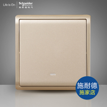 Schneider switch socket one - open single - control switch Single - controlled single - control 86 household power switch panel Fengshan gold