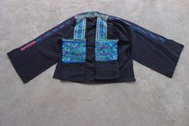 Home Sonic Cabinet Hunt for Phonic Terrace Jiang Miao Clothing Silk Thread Handmade Embroidered Cotton Cloth Blue Indigo b-6086