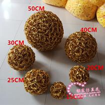 Golden Flower Ball Emulation Rose Ball Christmas Decorations Flowers Ball Wedding WEDDING PROPS PARTY FLOWER BALL