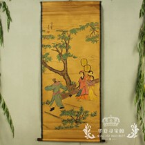 New antique calligraphy and painting Chinese painting Landscape painting Zhongtang painting Office living room decoration painting has been mounted Wang Wei four people