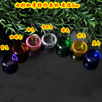 Buddha essential Crystal seven glass glass ghee lamp holder holy water Cup colorful for Buddha Bowl set of seven
