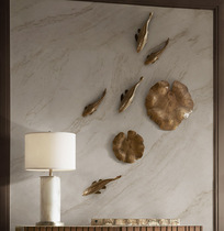 Tao home Water lotus leaf wall decoration Thai imported bronze wall decoration background wall pendant decoration