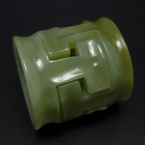 Jade antique Miscellaneous jade collection Hetian jade I-shaped pattern finger Republic of China grade old Hetian jade I-shaped pattern finger
