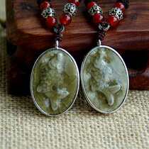 Antique miscellaneous ancient porcelain specimens Blue and white porcelain Song Yuan Longquan Kiln (fish every year)a pair