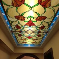 European-style church stained glass staircase ceiling entrance entrance ceiling ceiling aisle ceiling art glass custom-made