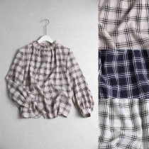 129B 0717 sweet and beautiful retro agaric edge small upright collar loose gill printed 90% sleeves head snow-spun